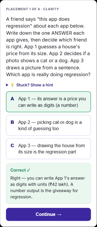 A real graded answer, marked Correct